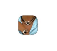 FUTIMELY Gold Jewelry Set for Women,Geometric Oval Pendant Black Rope Choker Necklace Bracelet,Vintage Adjustable Leather Cord Chain Neck Jewelry Accessories, L, Alloy Steel, No Gemstone