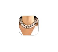 FUTIMELY Golden Chunky Plastics Cuban Chain Choker Necklace for Women,Y2k Punk Adjustable Link Statement Necklace for Shirt,Geometric Exaggerated Cool Neck Jewelry, L, Alloy Steel, No Gemstone