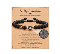 FUTIMELY I Love You 100 Languages Bracelets Adjustable To My Son/To My Grandson Bead Bracelet for Him Anniversary Birthday Father's Day Christmas Gifts for Dad Son, Adjustable, Bead, no gemstone