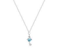 FUTIMELY Moon Star Planet Necklace for Women,Dainty Natural Moonstone Necklace Crescent Moon Necklace Trendy Simple y2k Jewelry for Christmas Gifts, Zinc, No Gemstone