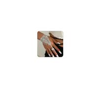 FUTIMELY Rhinestone Ring Bracelet Silver Crystal Hand Chain Finger Ring Bracelet Long Tassel Chain Bracelet Wedding Party Dance Banquet Dress Prom Jewelry for Women, L, Rhinestone, copper