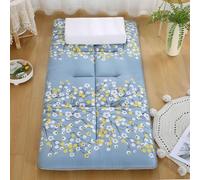 Futon Floor Mattress Folding Roll Up Tatami Mattress,Single/Twin/Queen/King Size Japanese Futon Mattress Camping Mattress with Non-Slip Backing (Blue,180x200cm)