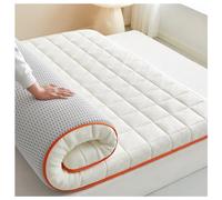 Futon Mattress, Padded Japanese Floor Mattress Extra Thick Folding Sleeping Pad Breathable Floor Lounger Guest Bed for Camping Couch,White,80X190cm