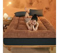 Futon Mattress, Plush Foldable Sleeping Pad, Thick Warm Roll Up Guest Bed, Full Size Floor Mattress for Dormitory