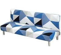 Futon Sofa Bed Double Cover Stretch Blue Grey Red 2/3 Seater Armless Sofa Slipcover Protector Thicken Futon Couch Covers Double Small Folding Furniture Cover Protector ( Color : W , Size : 110-140cm )
