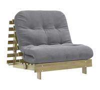 Futon Sofa Bed with Mattress 80 x 206 x 11 cm Pressure Treated Pine Wood Foldable Space-Saving with Sturdy Wooden Frame for Living Room, Office, Guest Room, Yoga and Meditation