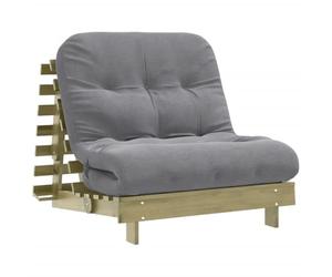Futon Sofa Bed with Mattress 80 x 206 x 11 cm Pressure Treated Pine Wood Foldable Space-Saving with Sturdy Wooden Frame for Living Room, Office, Guest Room, Yoga and Meditation