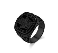 FUTPLOR Hand of Fatima Signet Rings Hamsa Ring Stainless Steel Evil Eye Fatima Vintage Jewelry Protection Amulet Brings Lucky Signet Rings for Men Women Christmas Gift, Stainless Steel, No Gemstone