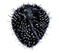 Futrzane Classic Collar - Detachable Faux Fur Scarfs for Women - Shawl for Coat (Black with White Classic)