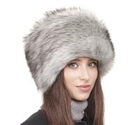 Futrzane Classic Cossack Hat - Faux Fur Hats for Women - Warm Furry Russian Hat (XL, Silver Classic)