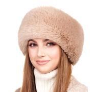 Futrzane Modern Headband - Ladies Winter Fur Headbands - Soft Russian Ear Warmer - Size M (Beige Long Modern)