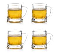 Futtumy 2 OZ Mini Beer Mug Shot Glasses, Mini Beer Shot Glasses with Handles for Freezer Beers Whiskey Tequila Vodka, Beers Mugs Shot Glass Bulk for Christmas Party Men Women Father Dad(4 PCS, Glass)