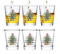 Futtumy Christmas Shot Glasses, 2 OZ Christmas Tree Shot Glasses, Holiday Shot Glasses, Funny Shot Glasses for Adults Couples Man Women, Novelty Shot Glass for Christmas White Elephant Gifts(6 PCS)