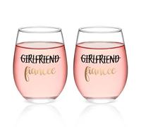 Futtumy Fiancee and Fiancee 17 oz Wine Glasses, Engagement Gifts for Couples Her Women, Lesbian Wedding Gifts for Girlfriends Newly Engaged Anniversary LGBT Valentines Birthday, Lesbian Stuff