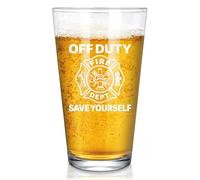 Futtumy Firefighter Gifts For Men, Off Duty Save Yourself Fire Dept Beer Glass, Fireman Gifts for Men, Funny Gift for Fire Fighter Firefighter Fireman for Christmas Retirement Appreciation