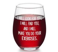 Futtumy Funny Therapist Wine Glass for Women, I Will Make You Do Exercises Physical Therapy Therapist Physiotherapist, Therapy Therapists Gifts, Birthday Christmas Gifts for Physical Therapists,17 Oz