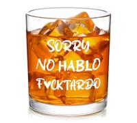 Futtumy Sorry No Hablo tardo Whiskey Glass, Funny Gift for Men Boss Friend Dad Boyfriend Coworker