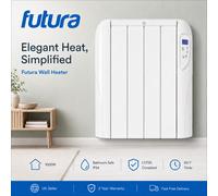 Futura 1000W Panel Heater Bathroom Safe Wall Mounted Timer Thermostat Radiator
