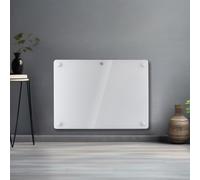 Futura 1000W White Glass Electric Panel Radiator Heater, Bathroom Safe Setback Timer & Thermostat Lot 20 Wall Mounted or Floor Standing Futura White