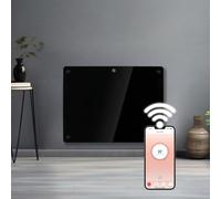 Futura 1000W Black Glass WiFi Smart App Control Electric Radiator Heaters for Home, Bathroom Safe Electric Heater Setback Timer Lot 20 & Advanced Thermostat Control Wall Mounted or Floor Standing