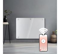 Futura 1000W WiFi Glass Panel Heater, Wall Mounted & Freestanding, White