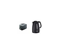 Futura 2-Slice Toaster 18780 - Stainless Steel Silver & Textures Plastic Kettle 21271, 1.7 L, 3000 W - Black