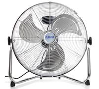 Futura 20” Chrome High Velocity Floor Fan, Heavy Duty Metal Fan, Industrial Cooling Fan with 3 Speeds & Adjustable Tilt Head, Powerful Metal Air Circulator for Gym, Warehouse, Home or Office