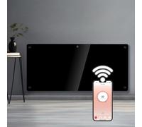 Futura 2000W Black Glass Electric Panel Heater Wifi Wall Mounted, Black