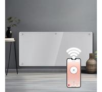 Futura 2000W White Glass Electric Panel Heater Wifi Wall Mounted, White