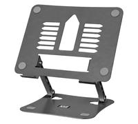 Futura Adjustable Laptop Stand, Foldable Laptop Riser for 11-17 Inch | Adjusts from 3-23cm with a 26 x 22cm plate, 10kg capacity, ventilated cooling, non-slip pads and foldable metal design.