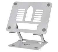 Futura Adjustable Laptop Stand, Foldable Laptop Riser for 11-17 Inch | Adjusts from 3-23cm with a 26 x 22cm plate, 10kg capacity, ventilated cooling, non-slip pads and foldable metal design.