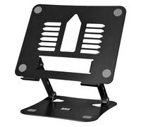 Futura Adjustable Laptop Stand, Foldable Laptop Riser for 11-17 Inch | Adjusts from 3-23cm with a 26 x 22cm plate, 10kg capacity, ventilated cooling, non-slip pads and foldable metal design.
