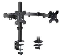 Futura Dual Monitor Arm Desk Mount, Adjustable Stand for 13-27 Inch Screens, VESA 75x75 & 100x100mm, Holds Up to 8kg Each Arm, Full Motion Tilt Swivel Rotation, Ergonomic Grommet & Clamp Mount