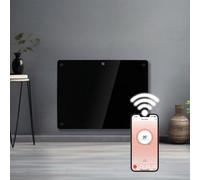 Futura 1000W Black Glass Electric Panel Heater Wifi Wall Mounted, Black