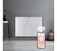Futura Electric 1000W Wifi Glass Radiator Panel Heater White Wall Mounted Or Floor Standing Bathroom Safe Timer And Thermostat