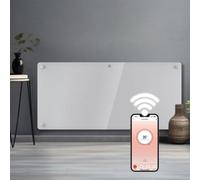 Futura Electric 2000W Wifi Glass Radiator Panel Heater White Wall Mounted Or Floor Standing Bathroom Safe Timer And Thermostat