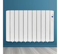 Futura Electric Panel Heater 1800W Oil Filled Radiator Day Timer Wall Mounted Low Energy Retention Digital Thermostat Convector