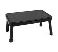 Futura Folding Step Stool, 150kg Capacity, Fold-Flat Steel Platform, Black
