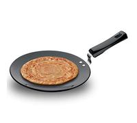 FUTURA Hard Anodised Concave Tava Griddle, 10-Inch, 6.35mm with Plastic Handle