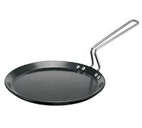 HAWKINS Futura Hard Anodised Flat Tava Griddle, 10-Inch, 4.88mm with Steel Handle