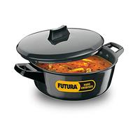Futura Induction Hard Anodised Cook and Serve Stewpot/Bowl with Induction Base and Lid, 3 L, Small, Black