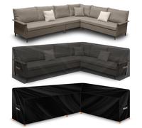 Futura L Shaped Garden Furniture Covers Waterproof 260x210x80cm, 420D Oxford Fabric Outdoor Table, Rattan & Patio garden furniture covers, PVC Lined, Air Vents and UV Safe