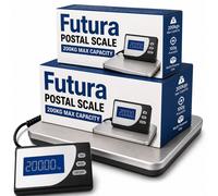 Futura Postal Scales 100kg Digital Shipping Parcel Scales - Heavy Duty Electric Postage Scales Weighing Machine in Metallic Silver Futura Metallic Silver