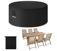 Futura Round Garden Table Cover 230x100cm Waterproof 600D Oxford Fabric, Heavy Duty Outdoor Patio Cover with Air Vents, UV Protection, PVC Lining and Fits Round Garden Furniture