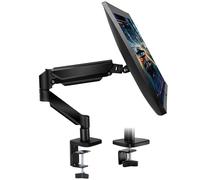 Futura Single Monitor Arm Desk Mount, Gas Spring Adjustable Stand for 13-32 Inch Screens, VESA 75x75 & 100x100mm, Holds Up to 9kg, Full Motion Tilt Swivel Rotation, Clamp & Grommet Monitor Mount