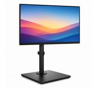 Futura Single Monitor Stand 13-32 Inch Screens, Height Adjustable Freestanding Monitor Arm with Tempered Glass Base, 45° Tilt, 180° Swivel, 360° Rotation, VESA 75x75 & 100x100mm, Holds 8kg