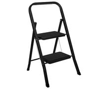 Futura Slimline 2 Step Ladder, Folding Step Stool, 150kg Capacity, Black
