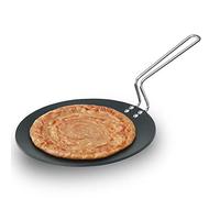 Futura Tava Griddle Pan Nonstick Q50 26cm Aluminium 4.88mm Thick, Non-Toxic, Non-Staining, Stainless Steel Stay-Cool 6mm Thick Handle, Cooks Cutlets Pancakes Chapati Roti, Heavy Gauge Rounded Base by Hawkins