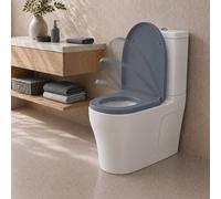Futura Toilet Seat Soft Close D Shape Premium Thermoplastic Universal in Grey | Size: 50 cm Futura Grey 50 cm