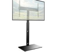 Futura Universal TV Stand, Swivel & Height Adjustable TV Floor Stand for 30-75 Inch TVs, Tempered Glass Base Tall TV Stand with Bracket, Max VESA 600x400mm, 60kg Load & Cable Management
